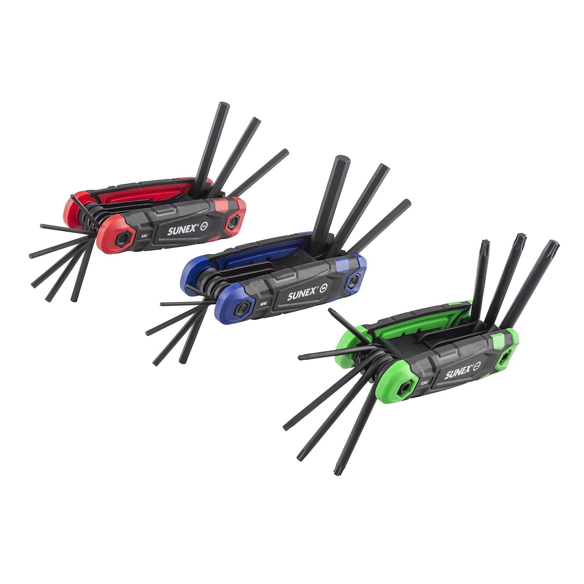 Sunex Tools Folding Hex Key Set — SAE/Metric/Torx, 25-Piece, CR-V Steel, Model# 98525F
